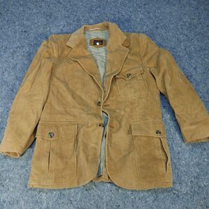 CORTEFIEL - LEATHER TRIM Corduroy Sz 40 Vintage ELBOW PATCH Field Jacket Rare